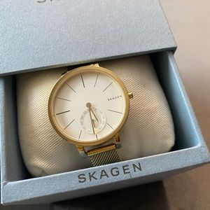 Skagen Gold Mesh Band Watch